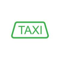 eps10 icône d'art abstrait taxi vecteur vert avec texte isolé sur fond blanc. symbole de transport dans un style moderne et plat simple pour la conception de votre site Web, votre logo et votre application mobile