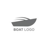 logo d'art vectoriel créatif abstrait d'entreprise de moteur ou de voilier gris avec l'icône ou le symbole du bateau dans un style moderne simple et branché isolé sur fond blanc