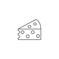 eps10 icône d'art de ligne abstraite de fromage vecteur gris ou logo isolé sur fond blanc. symbole de contour de produit agricole dans un style moderne simple et plat pour la conception de votre site Web, votre logo et votre application mobile