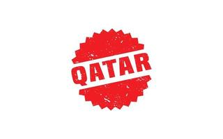 timbre qatar en caoutchouc avec style grunge sur fond blanc vecteur