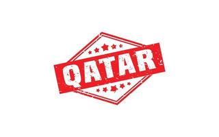 timbre qatar en caoutchouc avec style grunge sur fond blanc vecteur