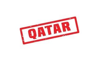 timbre qatar en caoutchouc avec style grunge sur fond blanc vecteur