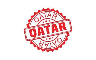 timbre qatar en caoutchouc avec style grunge sur fond blanc vecteur