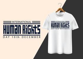 conception de t-shirt de la journée internationale des droits de l'homme du 10 décembre vecteur