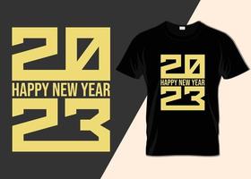 bonne année 2023 conception de t-shirt de typographie vecteur