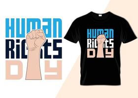 conception de t-shirt de la journée internationale des droits de l'homme du 10 décembre vecteur