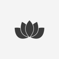 vecteur d'icône de lotus. fleur, yoga, signe de symbole isolé de beauté