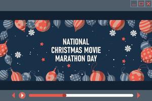 fond national de la journée du marathon du film de noël. vecteur