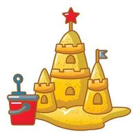 icône de château de sable, style cartoon vecteur