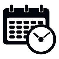 icône de calendrier de date limite, style simple vecteur