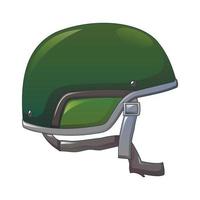 icône de casque vert, style cartoon vecteur