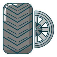 icône de pneu de roue de voiture, style cartoon vecteur