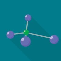 icône de molécule de laboratoire, style plat vecteur