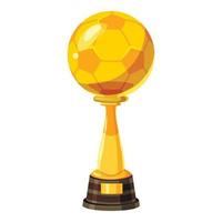 icône de coupe de trophée de football d'or, style cartoon vecteur