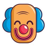 icône de tête de clown souriant, style cartoon vecteur
