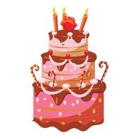 icône de gâteau de princesse, style cartoon vecteur
