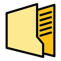 vecteur de contour de couleur d'icône de dossier de fichiers