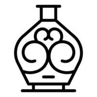 vecteur de contour d'icône de vase d'ornement. céramique de classe