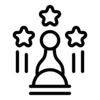 vecteur de contour d'icône d'échecs en étoile. jeu en ligne
