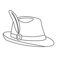 icône de chapeau de tirol, style de contour vecteur