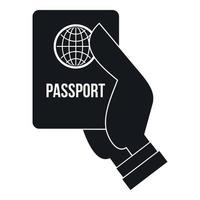 icône de passeport, style simple vecteur