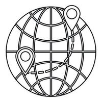 icône de globe, style de contour vecteur