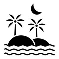 icône de glyphe de paysage d'île vecteur