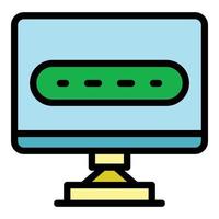 moniteur d'ordinateur vecteur de contour de couleur d'icône