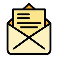 vecteur de contour de couleur d'icône de courrier d'écriture