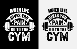 conception de t-shirt de gym, citation de motivation de gym, conception de t-shirt inspirant pour l'entraînement vecteur