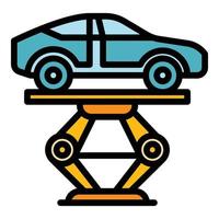 vecteur de contour de couleur d'icône d'ascenseur de voiture d'entretien