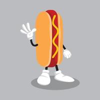 mascotte de hot-dog avec différentes émotions dans un vecteur de style dessin animé. drôle de personnage. illustration de la figure. émoji de personnage. émoticône de dessin animé.