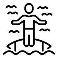 vecteur de contour d'icône de surf de sécurité. la vie de l'eau