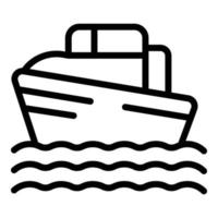 vecteur de contour d'icône de navire de sauvetage. garde océanique