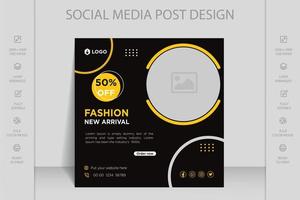 modèle de bannière web dynamique moderne instagram, facebook et médias sociaux pour la vente de mode en ligne vecteur
