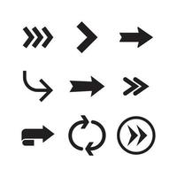 icônes de flèche. flèches de pictogramme directionnelles simples. vecteur