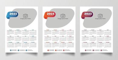 modèle de calendrier mural 2023 prêt à imprimer vecteur