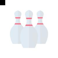 style plat icône logo quilles de bowling vecteur
