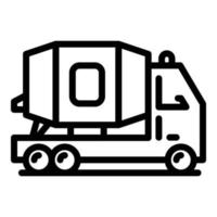 vecteur de contour d'icône de camion malaxeur à béton. outil de mixage