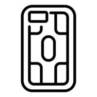vecteur de contour d'icône de cas de téléphone fort. couverture mobile