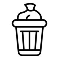 vecteur de contour d'icône de poubelle. entreprise de nettoyage