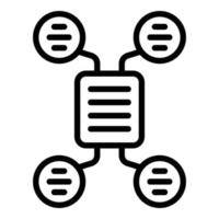 vecteur de contour d'icône de données de schéma. étude de cas