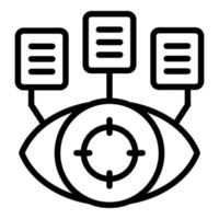 vecteur de contour d'icône de recherche d'étude de cas. succès des données