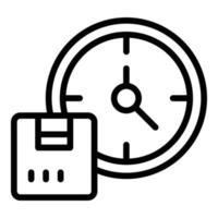 vecteur de contour d'icône de gestion de temps de stock. inventaire numérique