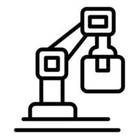 vecteur de contour d'icône de main de robot d'entrepôt. contrôle de l'inventaire