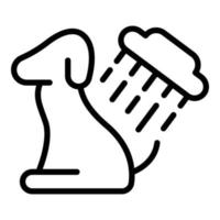 vecteur de contour d'icône de douche de chien. poils d'animaux