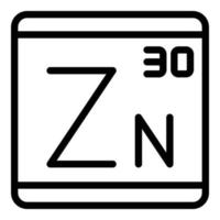 vecteur de contour d'icône d'élément de zinc. nourriture vitaminée