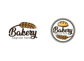 concept de conception de logo de pain frais et de boulangerie. logo boulangerie croissant vecteur