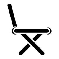 icône de glyphe de chaise de pêche vecteur