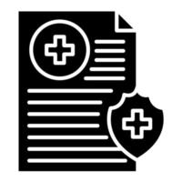 icône de glyphe d'assurance maladie vecteur